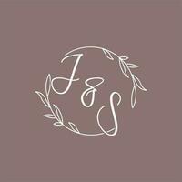 js Boda iniciales monograma logo ideas vector