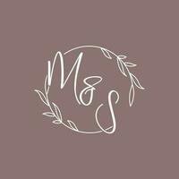 MS wedding initials monogram logo ideas vector