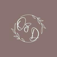 OD wedding initials monogram logo ideas vector