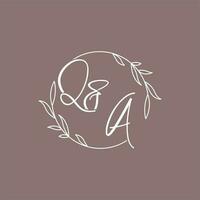 QA wedding initials monogram logo ideas vector