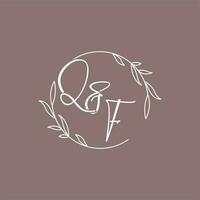 QF wedding initials monogram logo ideas vector