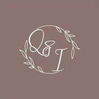 QI wedding initials monogram logo ideas vector