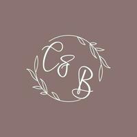 cb Boda iniciales monograma logo ideas vector