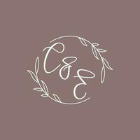 CE wedding initials monogram logo ideas vector