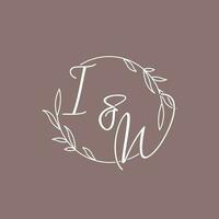 IW wedding initials monogram logo ideas vector