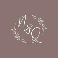 NQ wedding initials monogram logo ideas vector