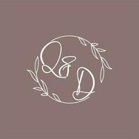 QD wedding initials monogram logo ideas vector