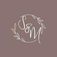 SM wedding initials monogram logo ideas vector