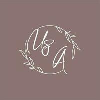 ua Boda iniciales monograma logo ideas vector