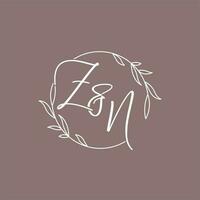 ZN wedding initials monogram logo ideas vector