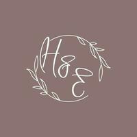 HE wedding initials monogram logo ideas vector