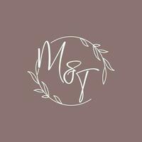 MT wedding initials monogram logo ideas vector