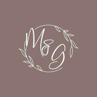 mg Boda iniciales monograma logo ideas vector