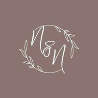 NN wedding initials monogram logo ideas vector