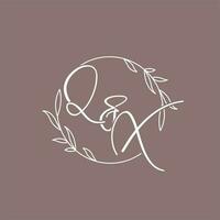 QX wedding initials monogram logo ideas vector