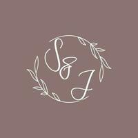 SJ wedding initials monogram logo ideas vector