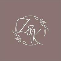 ZK wedding initials monogram logo ideas vector