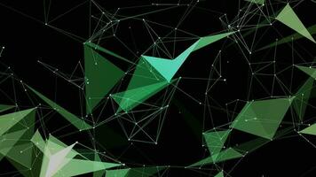 echnology organic plexus web with green color, illustration. Abstract background, 4K video