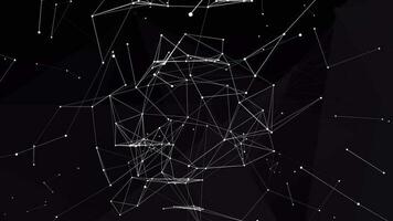 Plexus of abstract neon geometrical lines with moving triangles and dots. Loop animations. abstract star background video