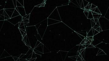 Plexus of abstract neon geometrical lines with moving triangles and dots. Loop animations. video