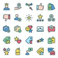 Filled color outline icons for Loyalty. vector