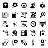 Glyph icons for Loyalty. vector