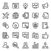 Outline icons for Search engine optimization. vector