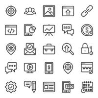 Outline icons for Search engine optimization. vector