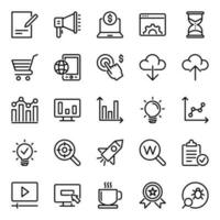 Outline icons for Search engine optimization. vector