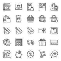 Outline icons for Shopping and e-Commerce. vector