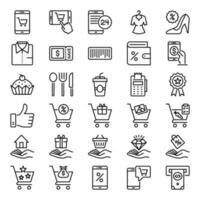 Outline icons for Shopping and e-Commerce. vector