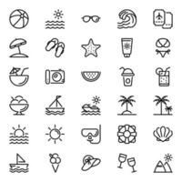 Outline icons for Summer. vector