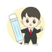 chibi boy business mascot for logo vector