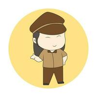 chibi girl scout for logo vector