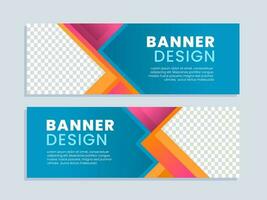 Business banner template with blue background vector