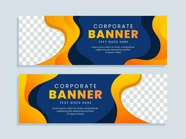 Corporate business banner template with blue and orange background vector