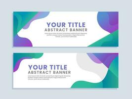 Abstract business banner template with green and purple background vector