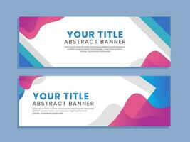 Abstract business banner template with blue and pink background vector