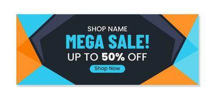 Shopping sale horizontal banner template flat design vector