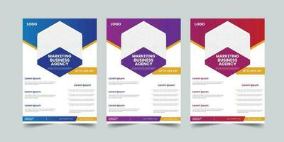 A4 size business flyer print collection vector