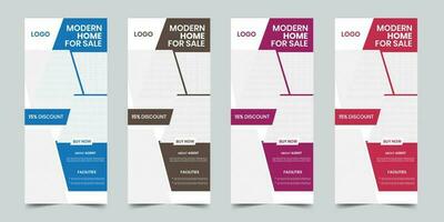 Real estate business dl professional modern flier template vector