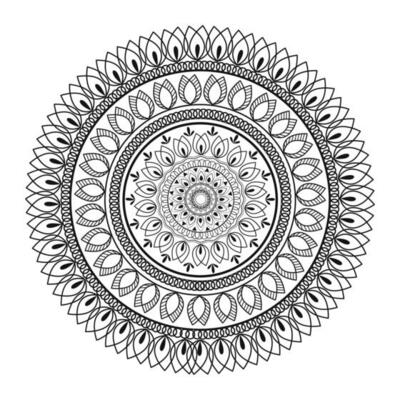 Geometric Mandala Pattern Design in Line Art.