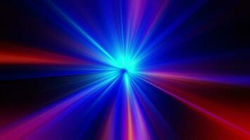 Loop blue red radial shine rays abstract background video