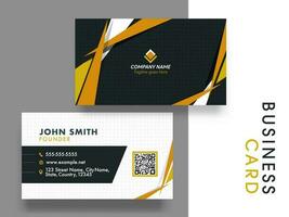 Horizontal business card with front and back presentation. vector