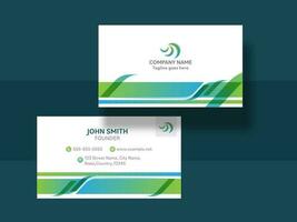 Horizontal business card with front and back presentation. vector