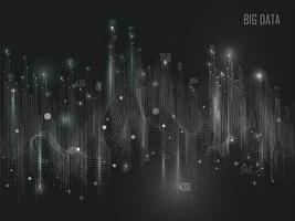 Big Data Visualization Or Digital Shiny Rays Background. vector