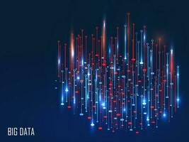 grande datos visualización o digital brillante rayos antecedentes. vector