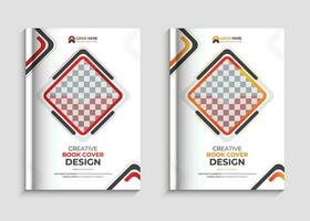 Creative book cover design with modern shape vector