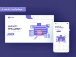 Responsive Landing Pages with Web and Mobile Presentation. vector