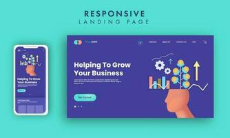 Responsive Landing Pages with Web and Mobile Presentation. vector